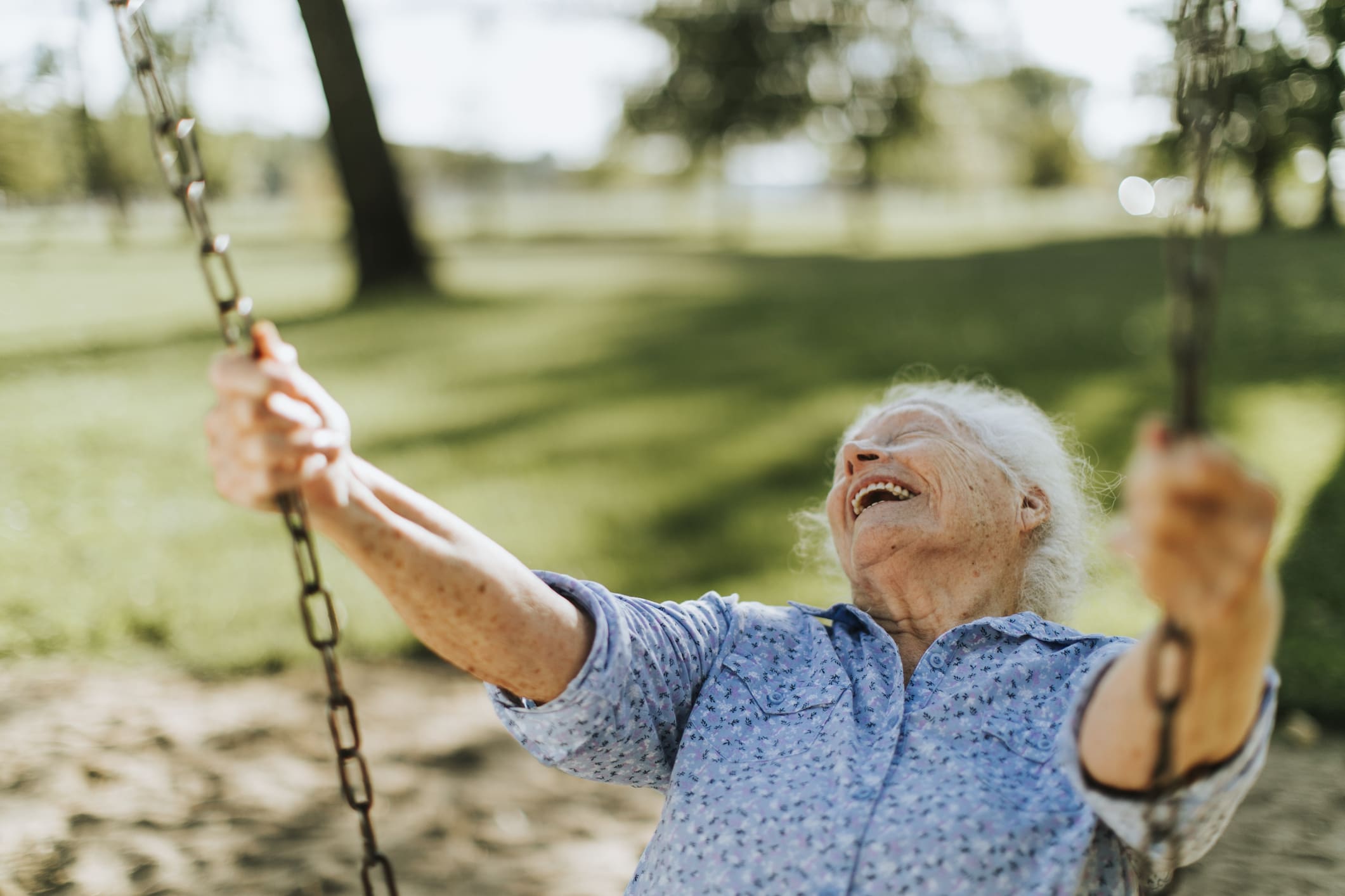 SPARK Charter Senior Woman on Swing